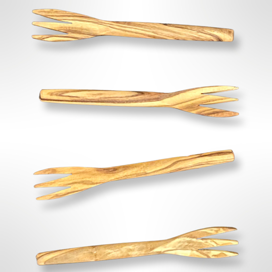 Olive Wood Mini Forks - Set of 4