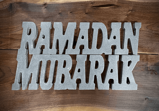 Ramadan Mubarak 3D Wall Hanging on Live Edged Walnut - Salam Wood Works, LLC