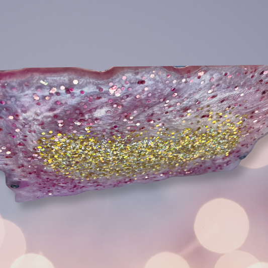 Pink Resin Serving Decorative Tray