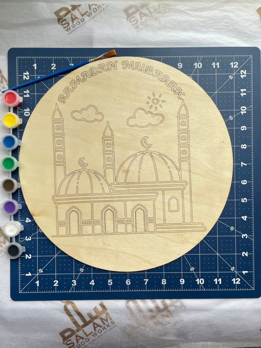 Wooden Ramadan Decor Kids Painting Craft Set