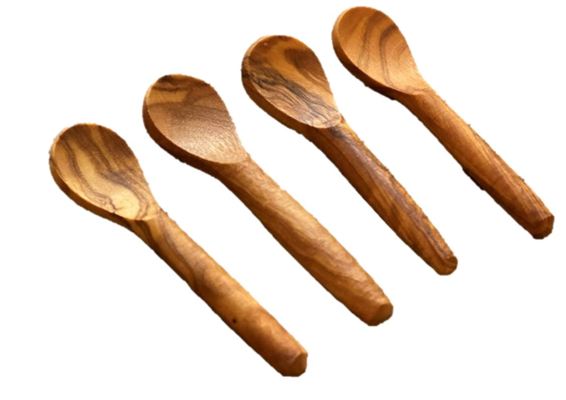 Olive Wood Mini Spoons - Set of 4